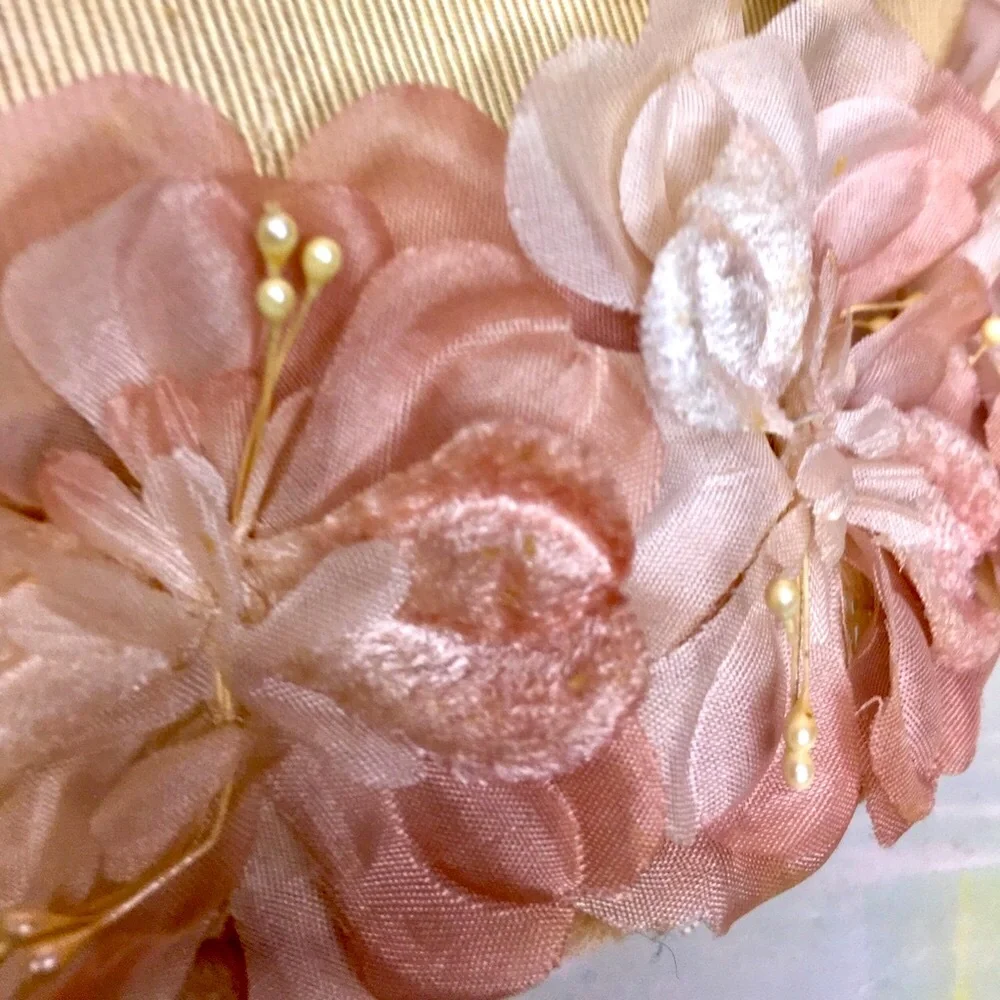 Vintage MCM Floral Pink Bucket  Hat